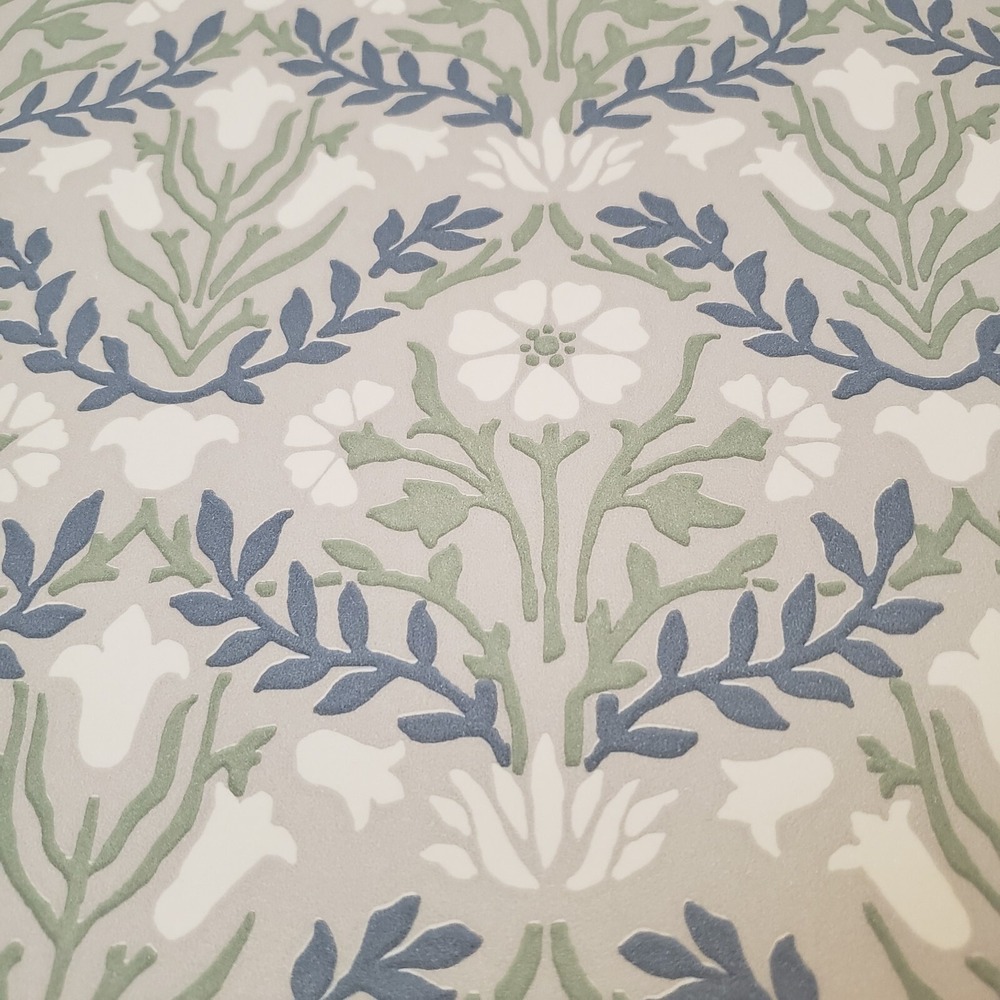 Morris & Co. Bellflower Grey / Fennel Wallpaper Double Roll Unopened No.216435